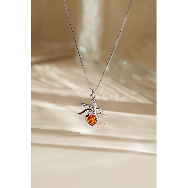 Mặt dây chuyền hình động vật đá Hổ phách SP003262 Gypsy.lala