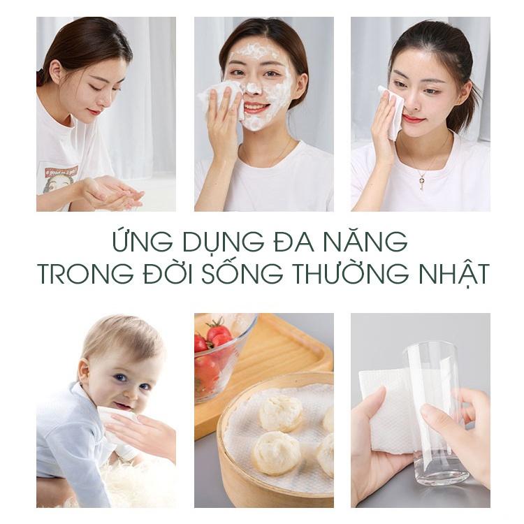 Giấy Lau Mặt Cotton dùng 1 lần, khăn mặt khô tấy trang - Amina