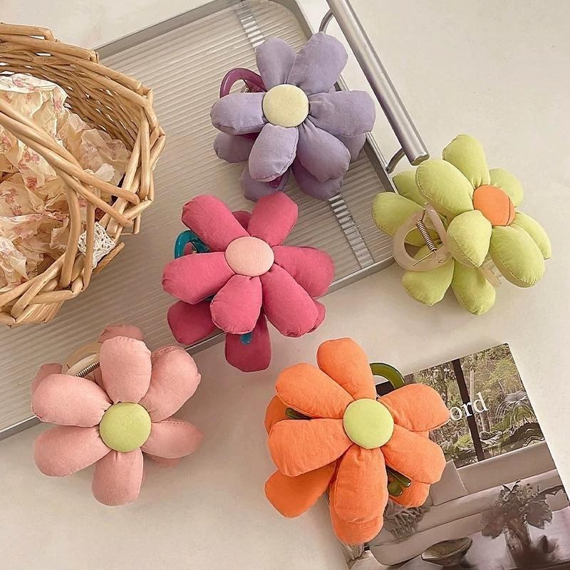 KẸP TÓC CÀNG CUA BÔNG HOA TRƠN 6 CÁNH