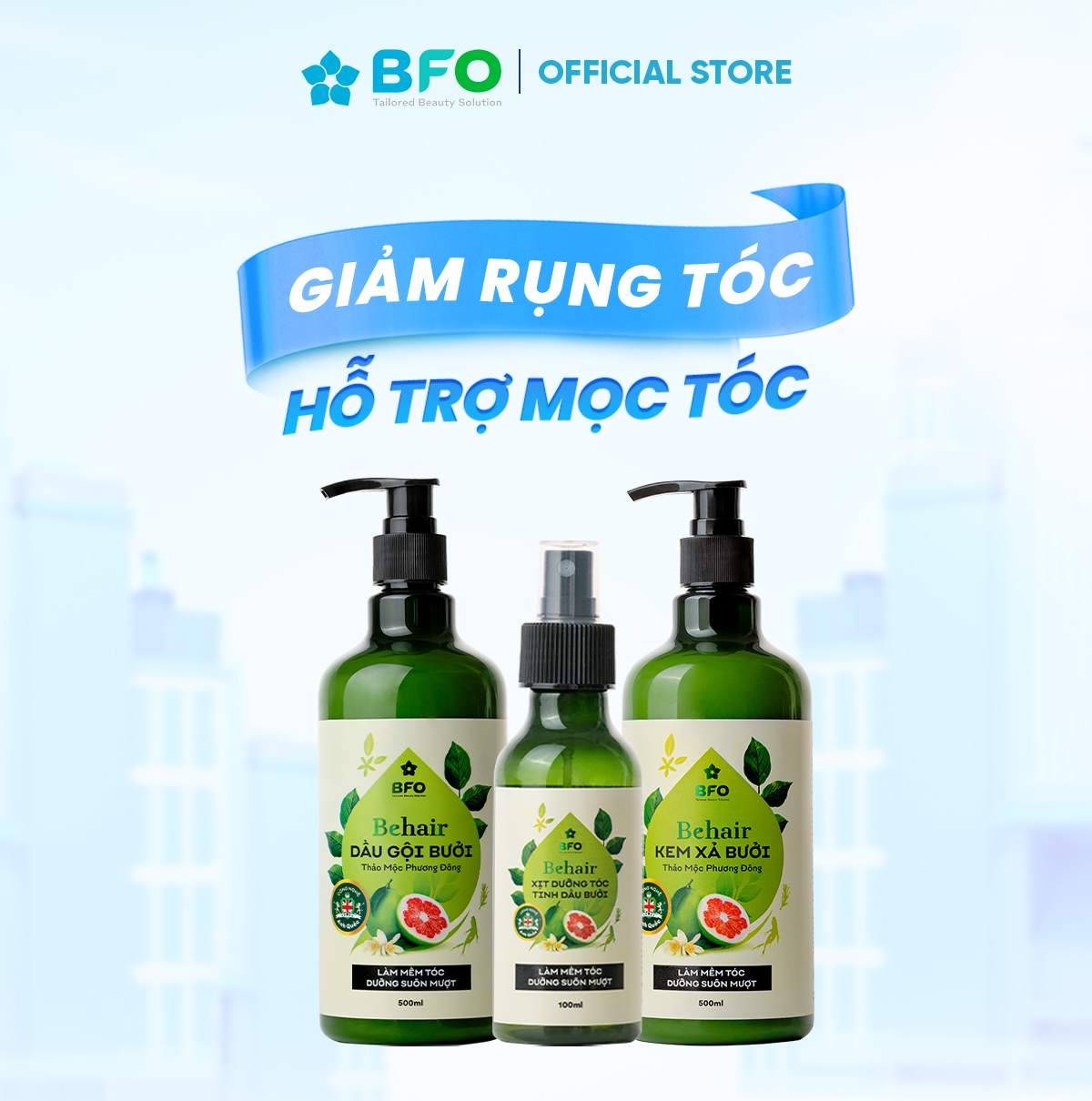 Dầu Gội Xả Bưởi Tinh Chất Thiên Nhiên Giúp Thư Giãn Giảm Rụng Tóc Dung Tích 500ml