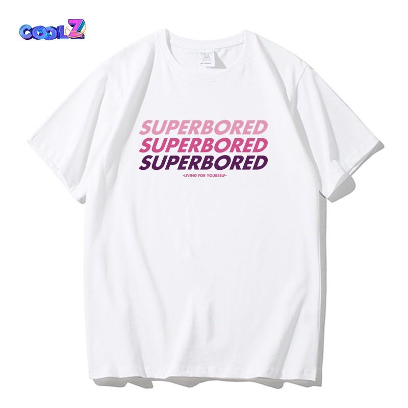 Áo thun tay lỡ. Hình Super Hồng .CoolZ phông Unisex nam nữ. Cotton oversize form rộng CZ034