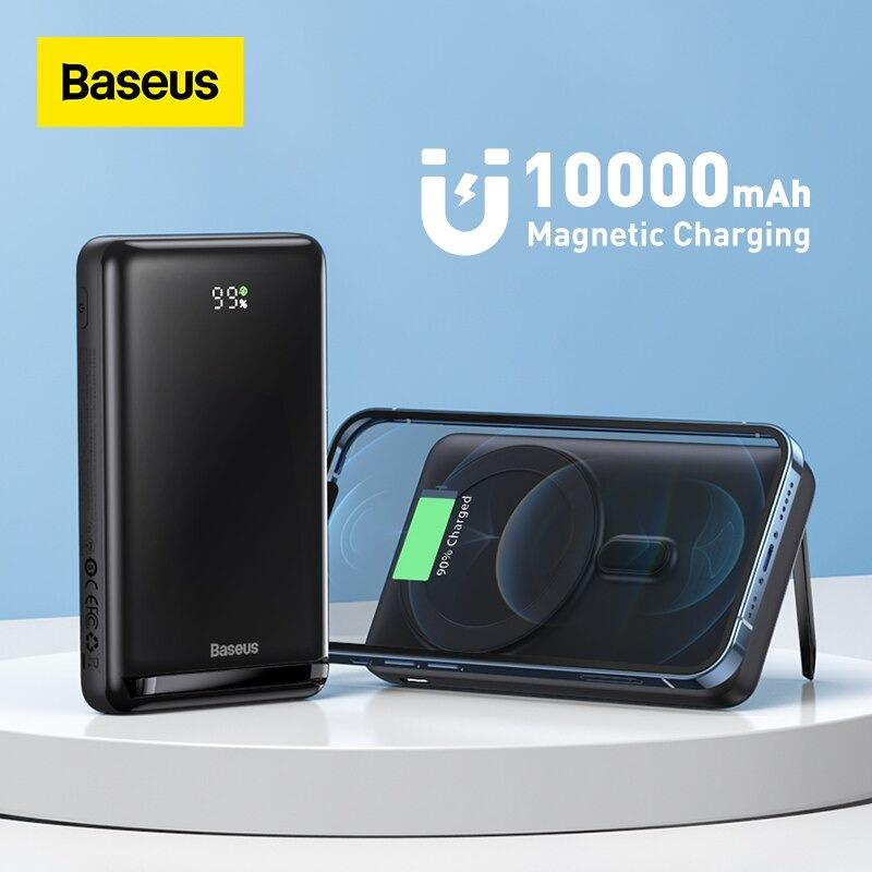 Pin Sạc Dự Phòng Không Dây Baseus Magnetic Bracket Wireless Fast Charge Power Bank 10000mAh 20W (Hàng chính hãng)