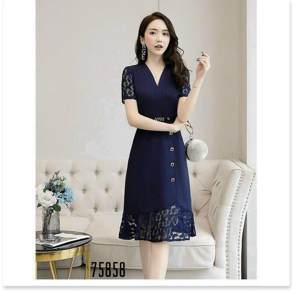 ĐẦM VOAN LỤA ÔM NỮ SIÊU XINH KÈM NỊT TÔN DÁNG CHO QUÝ CÔ THỜI TRANG