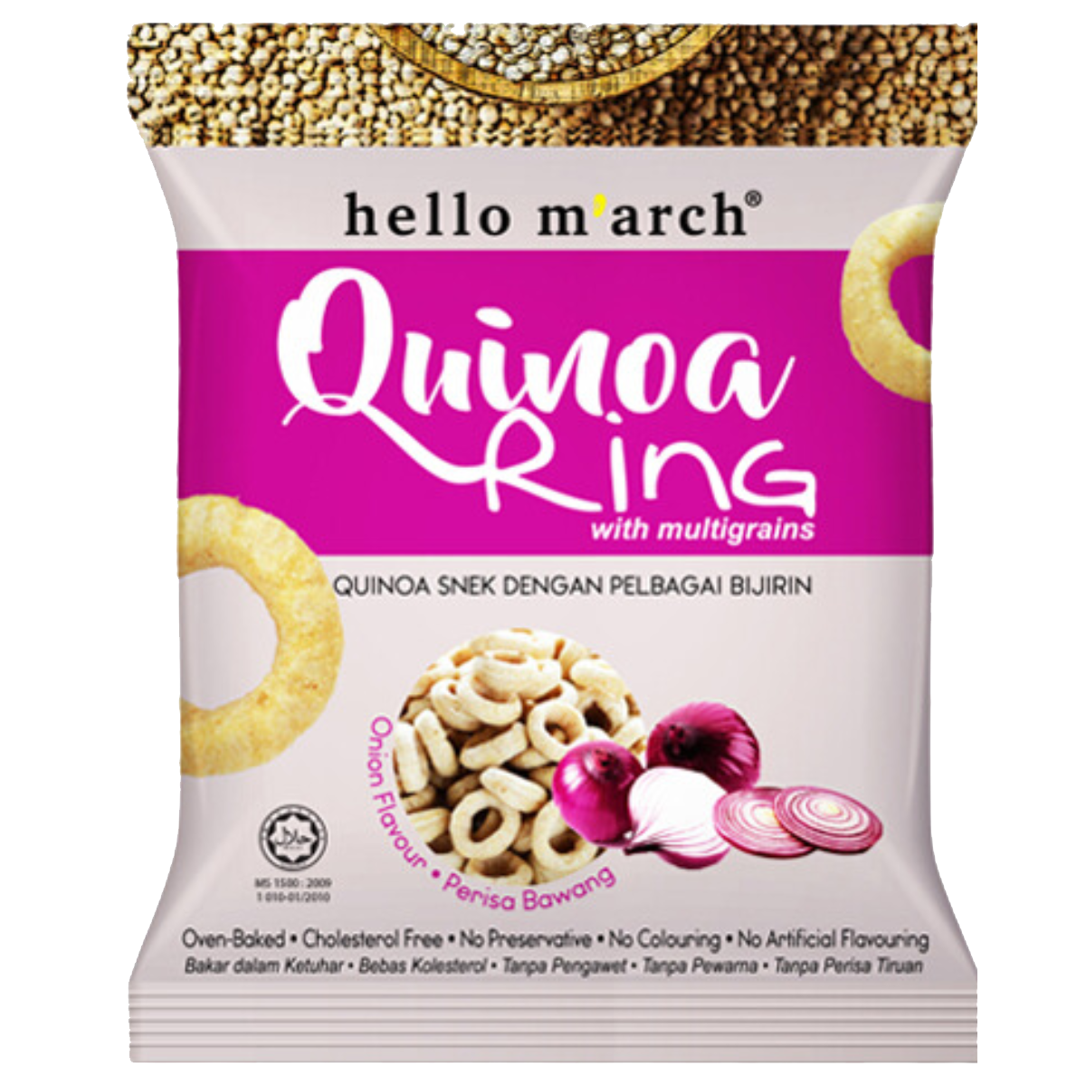 Snack Ngũ Cốc Vị Hành Tây Hạt Quinoa Hello March Gói 30g