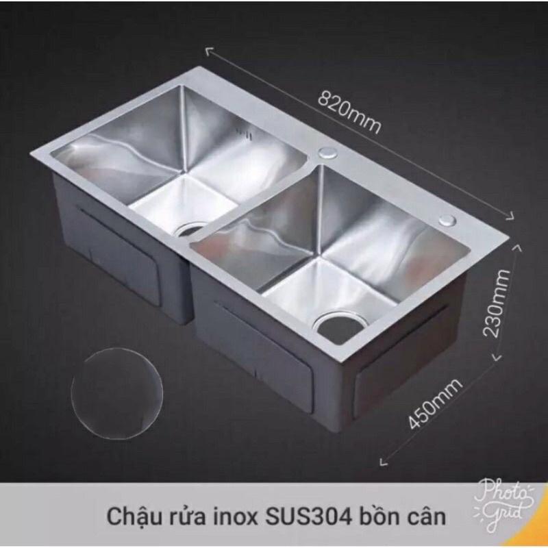 Chậu rửa bát Subi 304 Chậu rửa bát inox 304(Tặng rỗ nhựa và xi fong)