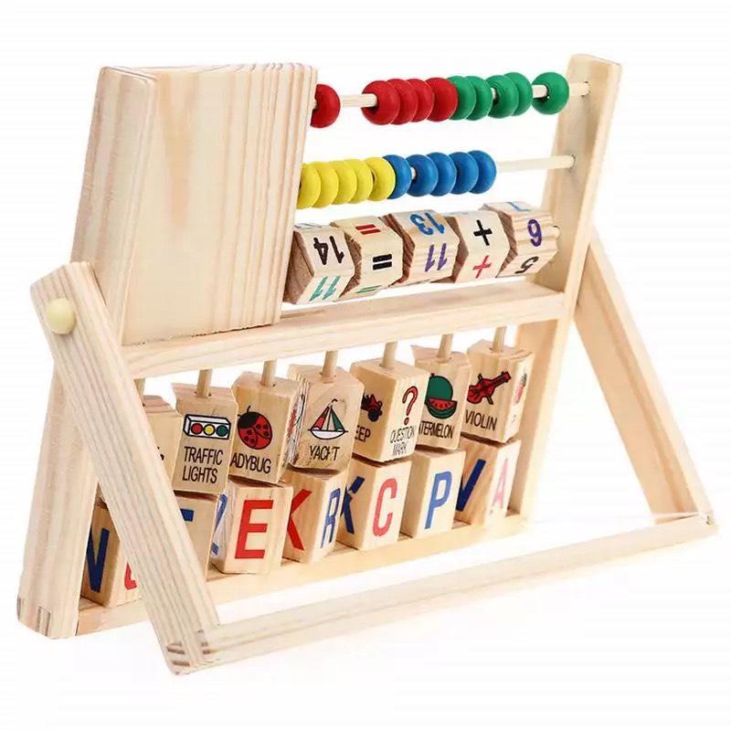 [Tặng Đàn Xylophone 4 Thanh] Đồ Chơi Kệ Gỗ Đa Năng Cho Bé Học Tính Toán Học Chữ Và Xem Giờ