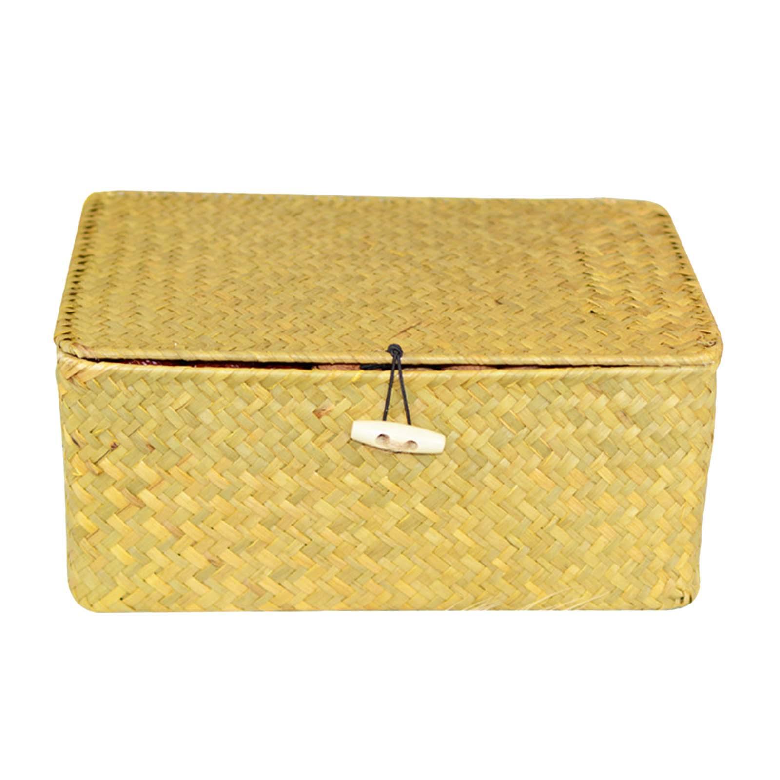 Rectangular Natural Seagrass Storage Basket Seagrass Organizer for Clothes