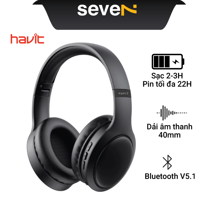 Tai nghe HEADPHONE BLUETOOTH HAVIT H633BT RGB -  Hàng chính hãng