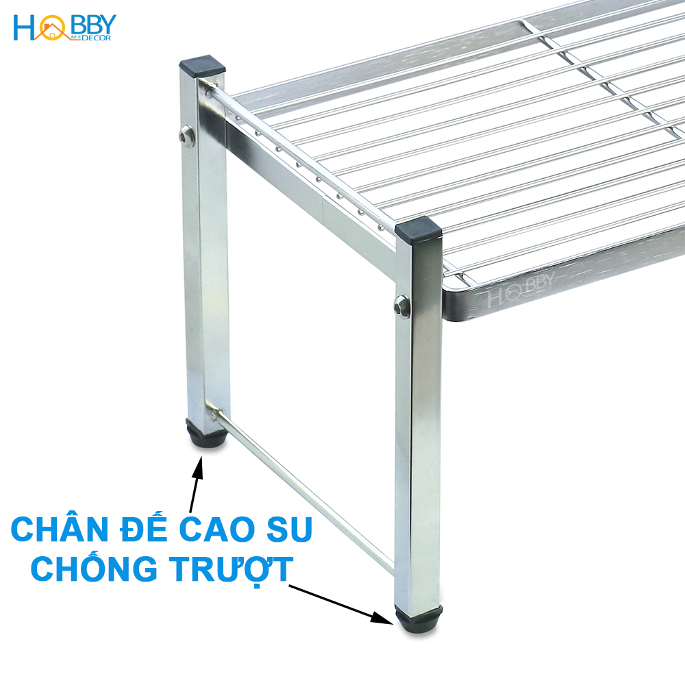 Kệ để đồ bếp 1 tầng HOBBY KB1T Inox 304 tháo lắp dễ dàng - 2 kích thước tùy chọn