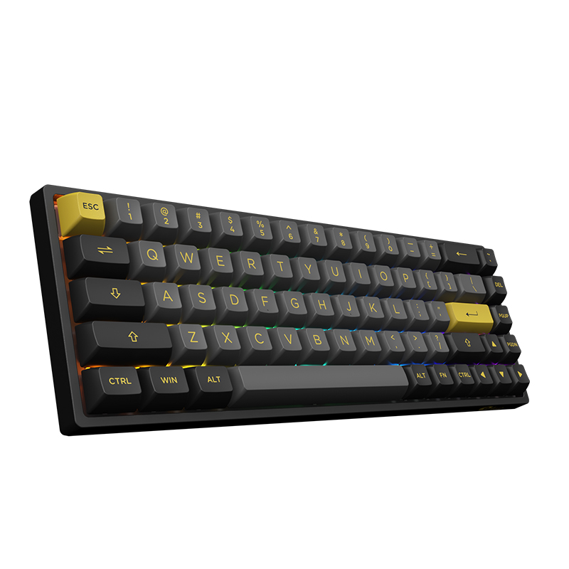 Bàn phím cơ AKKO 3068B Black &amp; Gold (Multi-modes/Hotswap/Foam tiêu âm/RGB/Akko CS Switch) - Hàng chính hãng