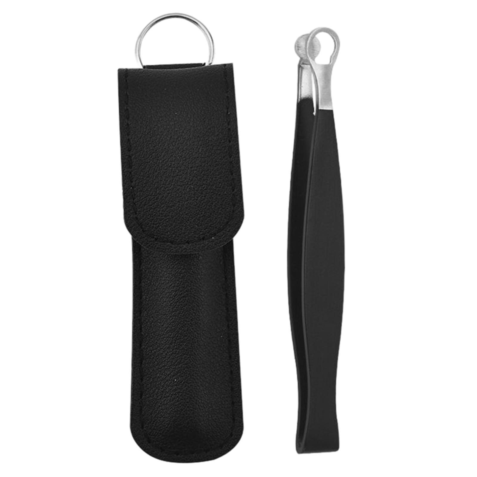 Stainless Steel Nose Hair Tweezers, Round Tip Pocket Size Water Resistant Eyebrow Clippers for Nose Cleaning Makeup Women Men Sideburns