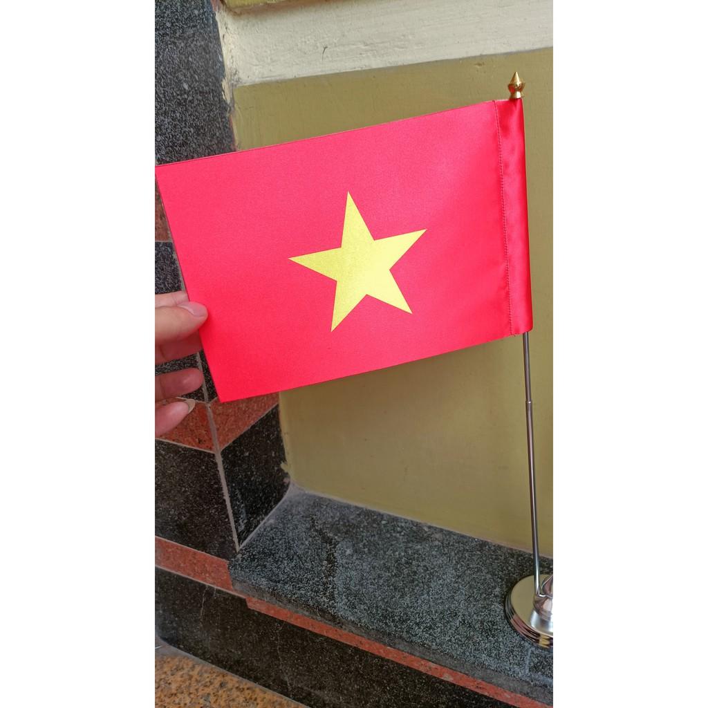 Cờ để bàn Việt Nam Canada đế inox đôi mini