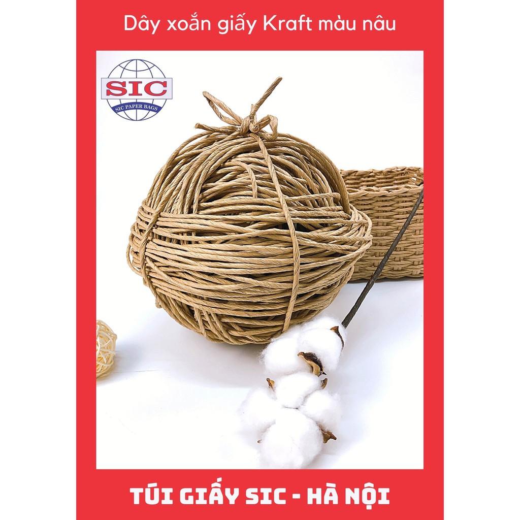 Dây giấy xoắn đường kính 3.5mm màu nâu Decor họa tiết văn phòng phẩm trang trí bưu thiếp thủ công mỹ nghệ