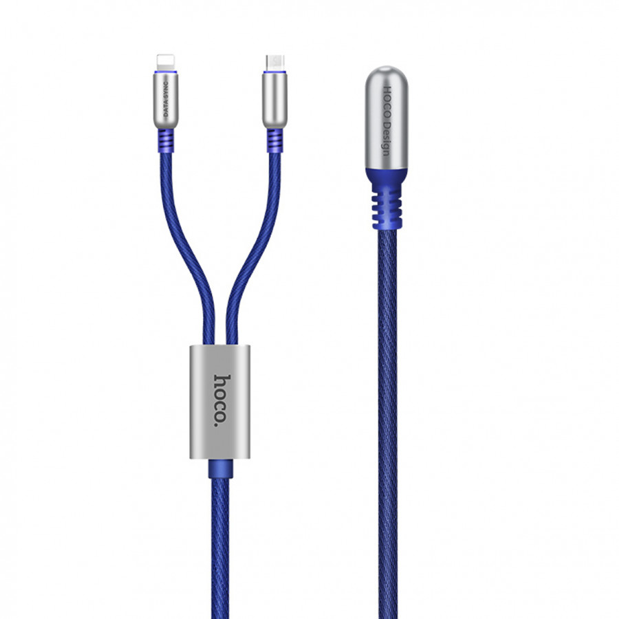 Cáp 2 đầu Hoco U17 - Lightning Và Micro USB - Hàng Chính Hãng