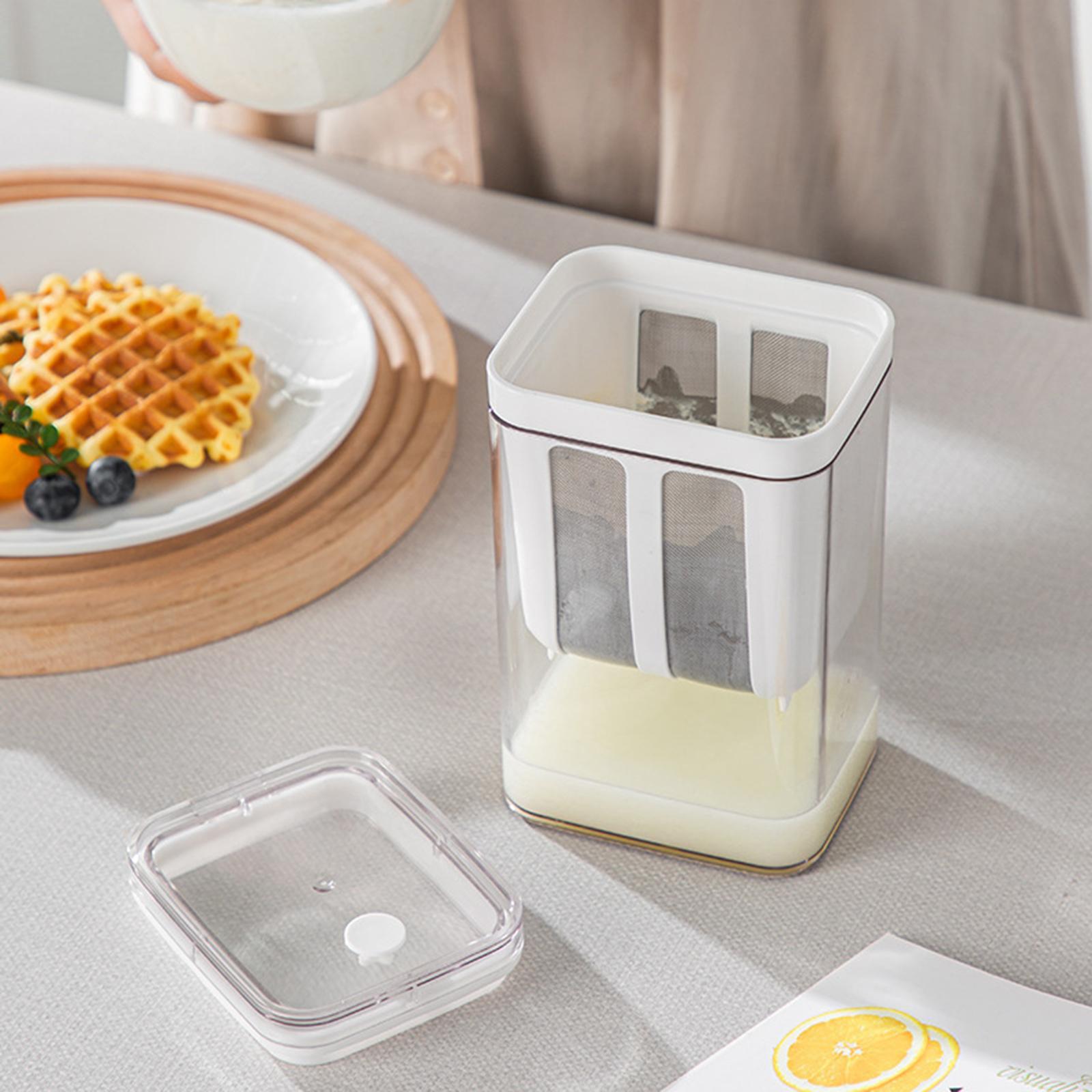 Yogurt Strainer Maker Food Strainer Household 1100ml Reusable Yogurt Filter,Juice Filter Soya Bean Milk Filter Cup for Picnic