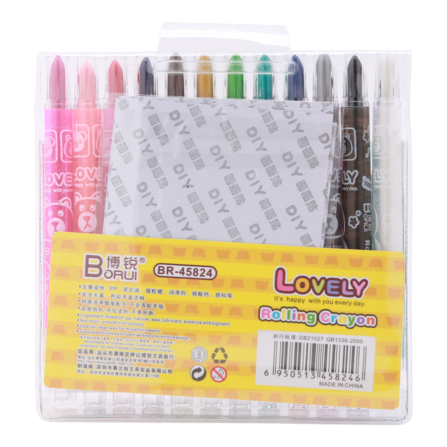 Bút Sáp Vặn ROLLING CRAYON BR-45824 - 24 Màu