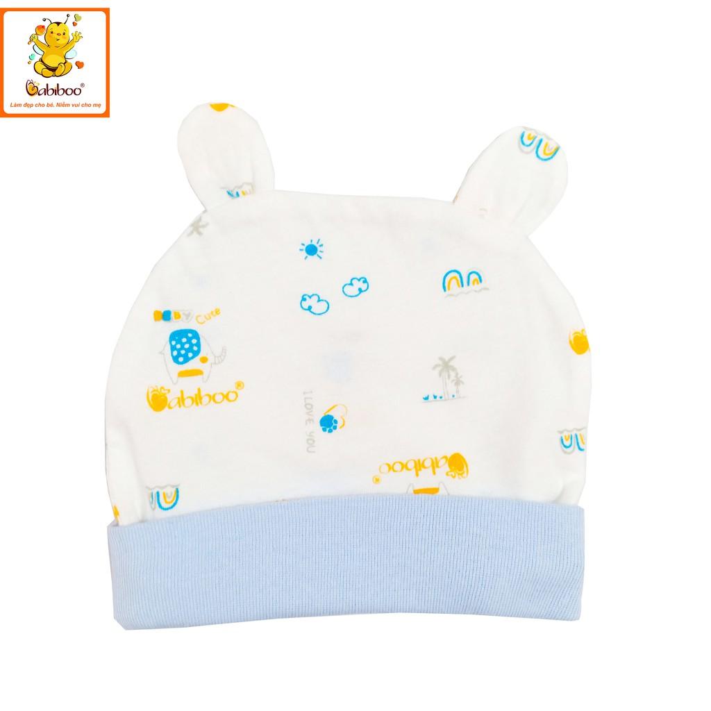 Sơ sinh-Nón cotton họa tiết xinh xắn BABIBOO - BB83N