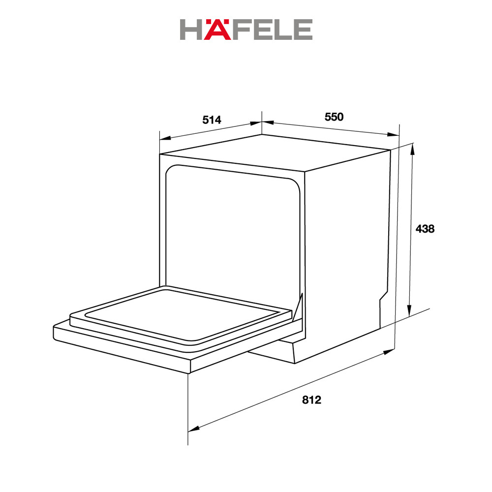 Máy Rửa Chén Độc Lập Hafele 6 Bộ Châu Âu HDW-T50B - 539.20.600 (Hàng chính hãng)