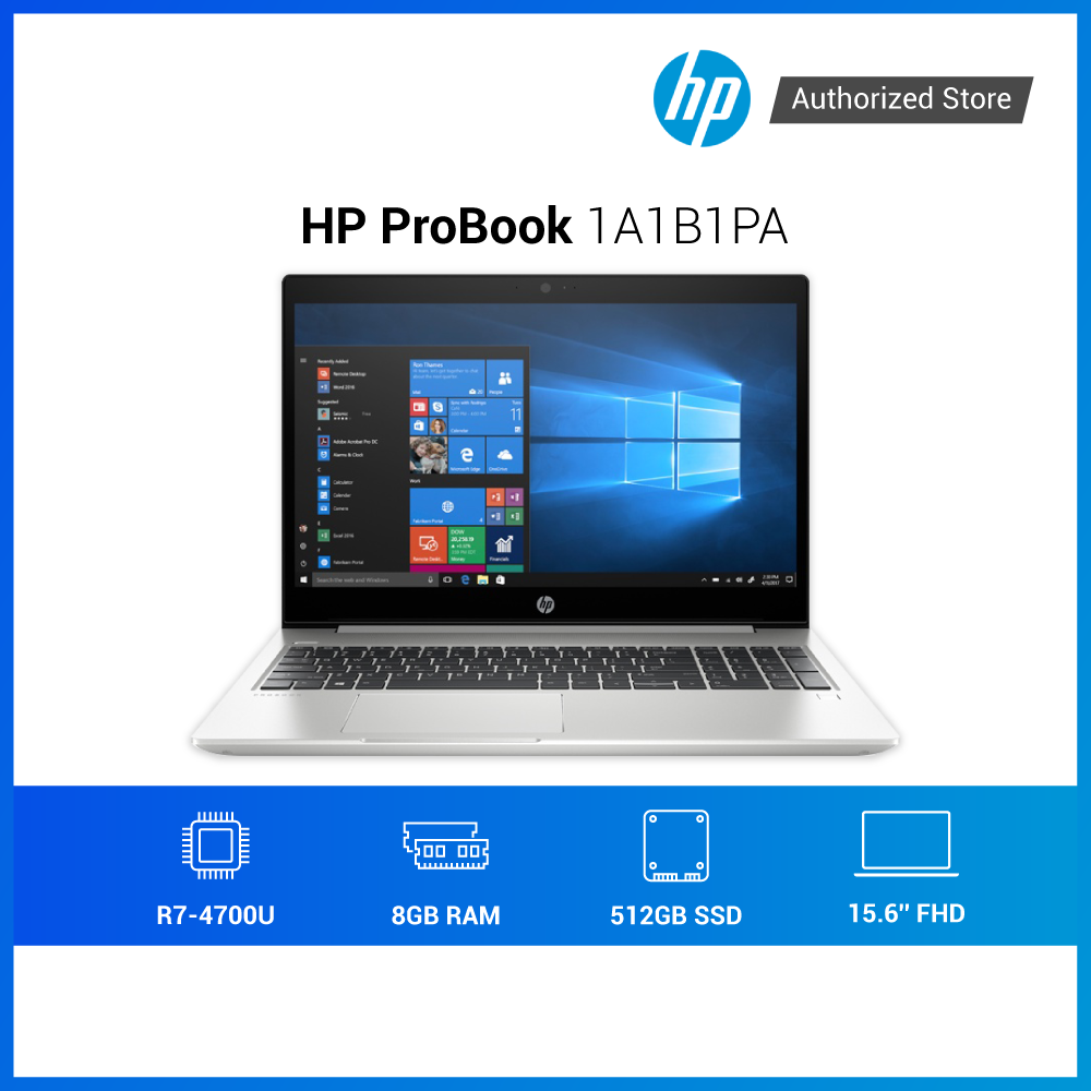 Laptop HP ProBook 455 G7 1A1B1PA R7-4700U| 15.6&quot; Full HD| 8GB RAM | 512GB SSD| WIN 10| Bạc - Hàng chính hãng