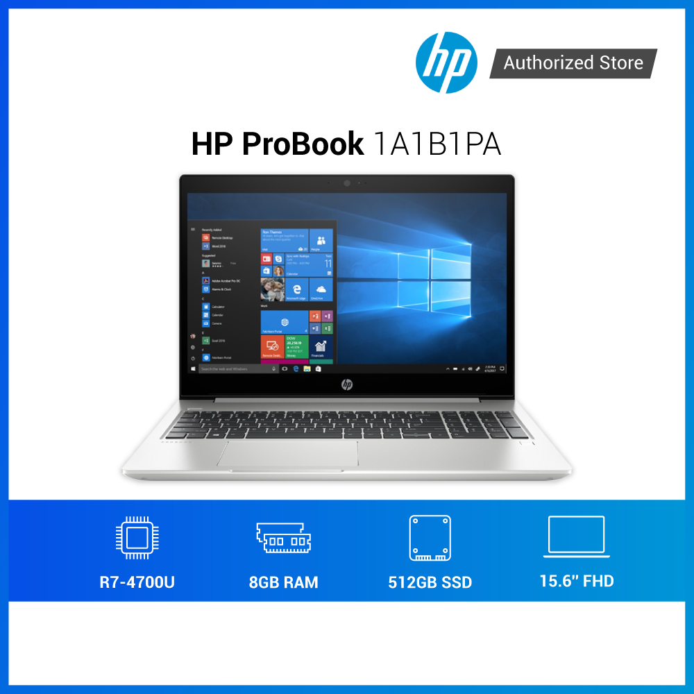  Laptop HP ProBook 455 G7 1A1B1PA R7-4700U| 15.6" Full HD| 8GB RAM | 512GB SSD| WIN 10| Bạc - Hàng chính hãng