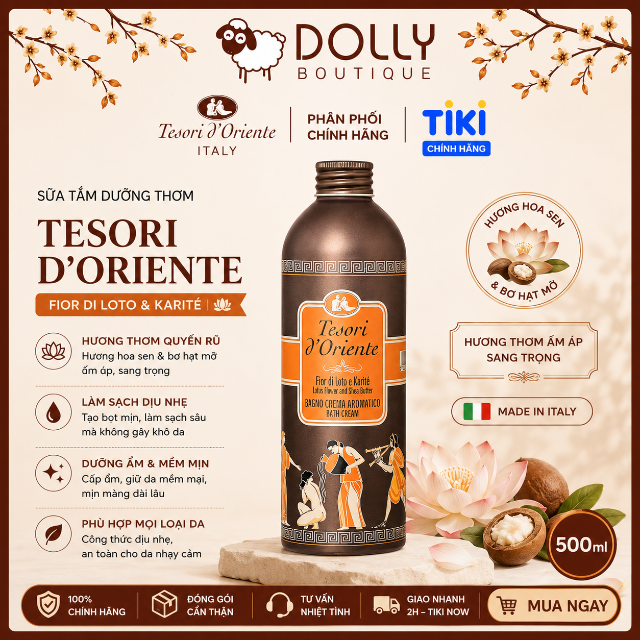 Sữa Tắm Nước Hoa Tesori d'Oriente Bath Cream 500ml