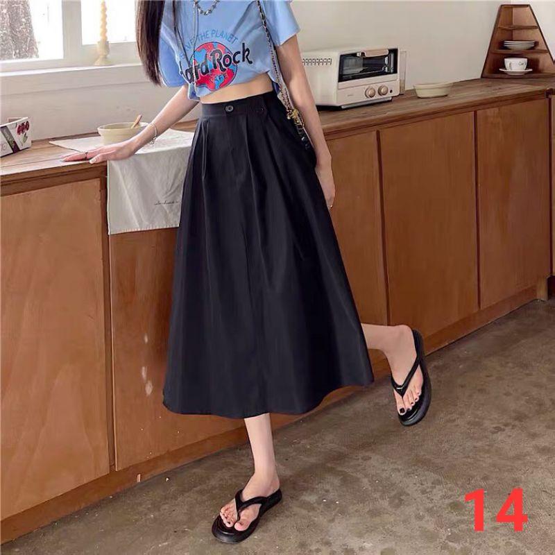 Chân váy dài chữ A kaki mềm có lót trong