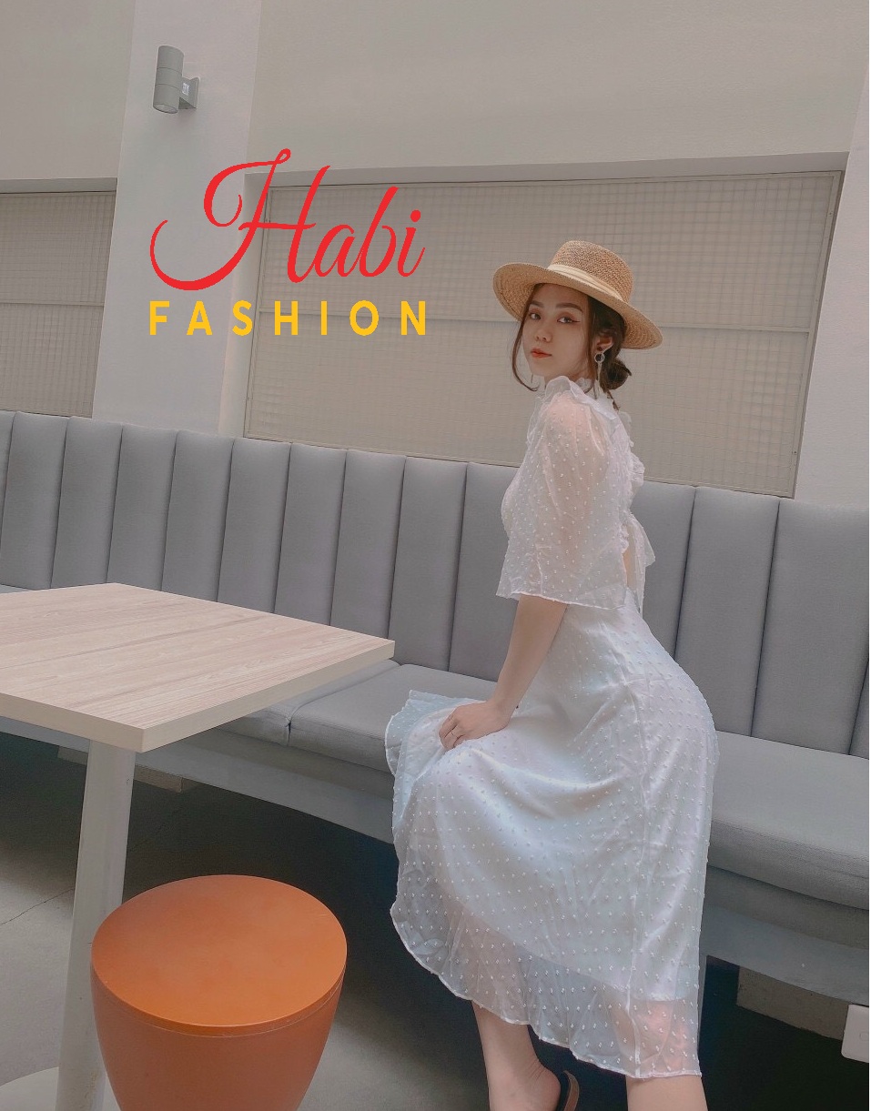 Đầm maxi hở lưng sexy quyến rũ đi biển, du lịch đẹp ngất váy thiết kế , đầm đi biển, váy đi du lich_Habi Fashion