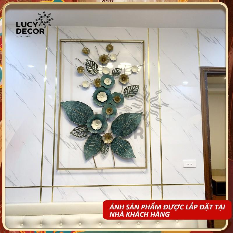 Tranh sắt treo tường cành hoa nghệ thuật decor cỡ lớn trang trí phòng sang trọng phong cách Châu Âu mã A1002
