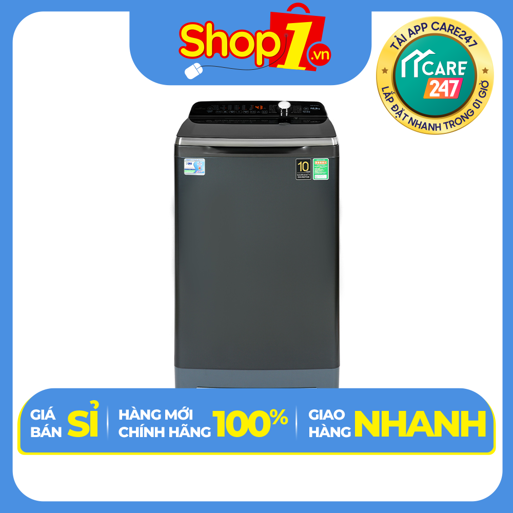 Máy giặt Aqua Inverter 10.5 KG AQW-DR105FT(BK) - Hàng chính hãng - Chỉ giao HCM