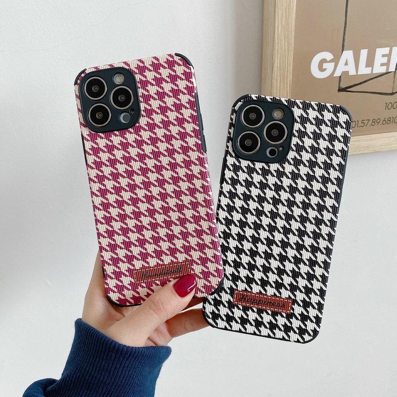 Case Xiaomi Redmi Note 10 10S 9S 9 8 Pro 4G 9A Poco M4 X3 GT F3 F2 M3 Pro 5G Soft Straight Edge Phone Case Precise Hole Motif Black Red Houndstooth