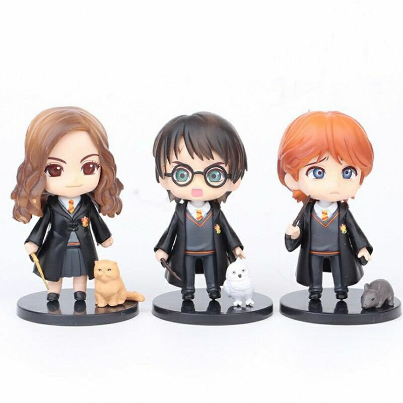 Bộ Sưu Tập Mô hình để bàn 6 nhân vật Harry Potter phong cách Chibi siêu đáng yêu, cao 9-10cm, cử động được khớp tay