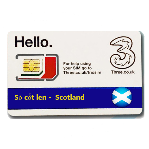 Sim du lịch Sờ cốt len - Scotland 4g tốc độ cao