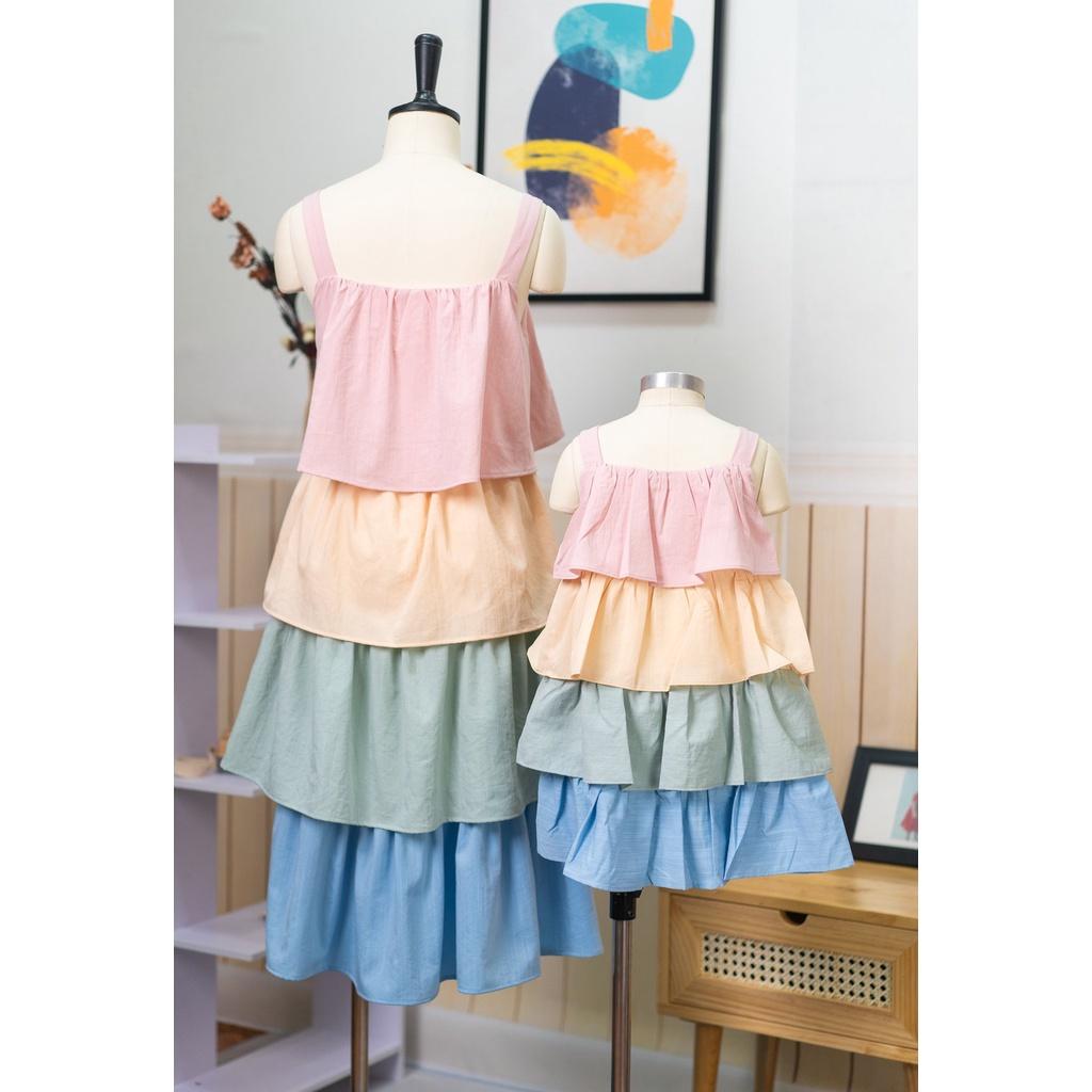 Đầm Tầng 2 Dây Mẹ & Bé Cao Cấp 3 Đậu Đậu-SBD06