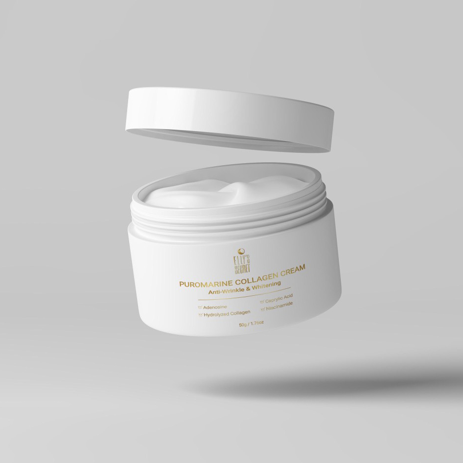Kem dưỡng trắng da collagen Hàn Quốc dưỡng trắng da và cải thiện nám Elly Secret Puro Marine Collagen Cream 50G