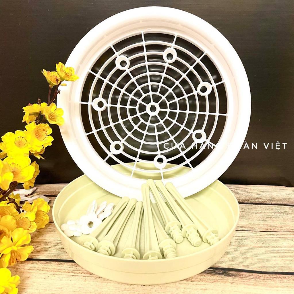 Dĩa Khay úp ly, khay úp cốc 8 nhánh để ly 28cm- Tháo ráp tiện lợi, nhựa cao cấp chống bám bẩn.