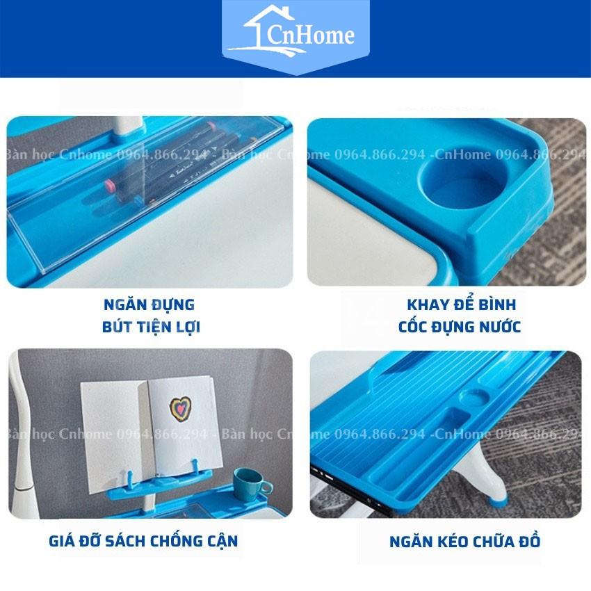 Bàn học sinh chống gù chống cận CnHome B02 bộ bàn học sinh thông minh cho bé điều chỉnh độ cao và độ nghiêng mặt bàn