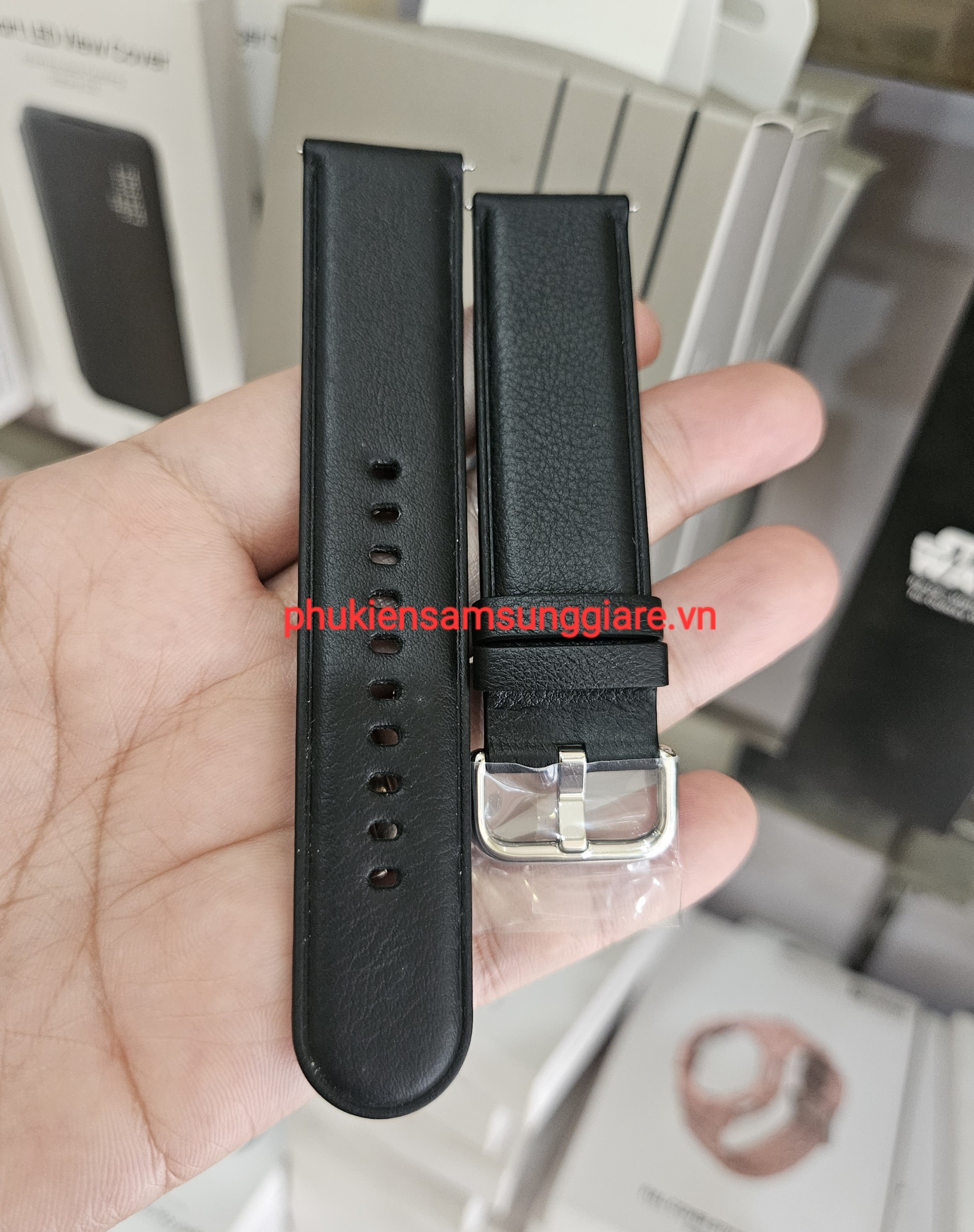 Dây da Đồng hồ Samsung size 20mm (dây Dùng cho được Active2/ watch 4/watch 5/watch 6) Hàng Chính hãng