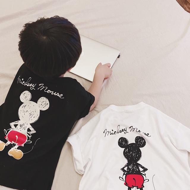 Áo micky mẹ con chất cotton siêu mềm mịn