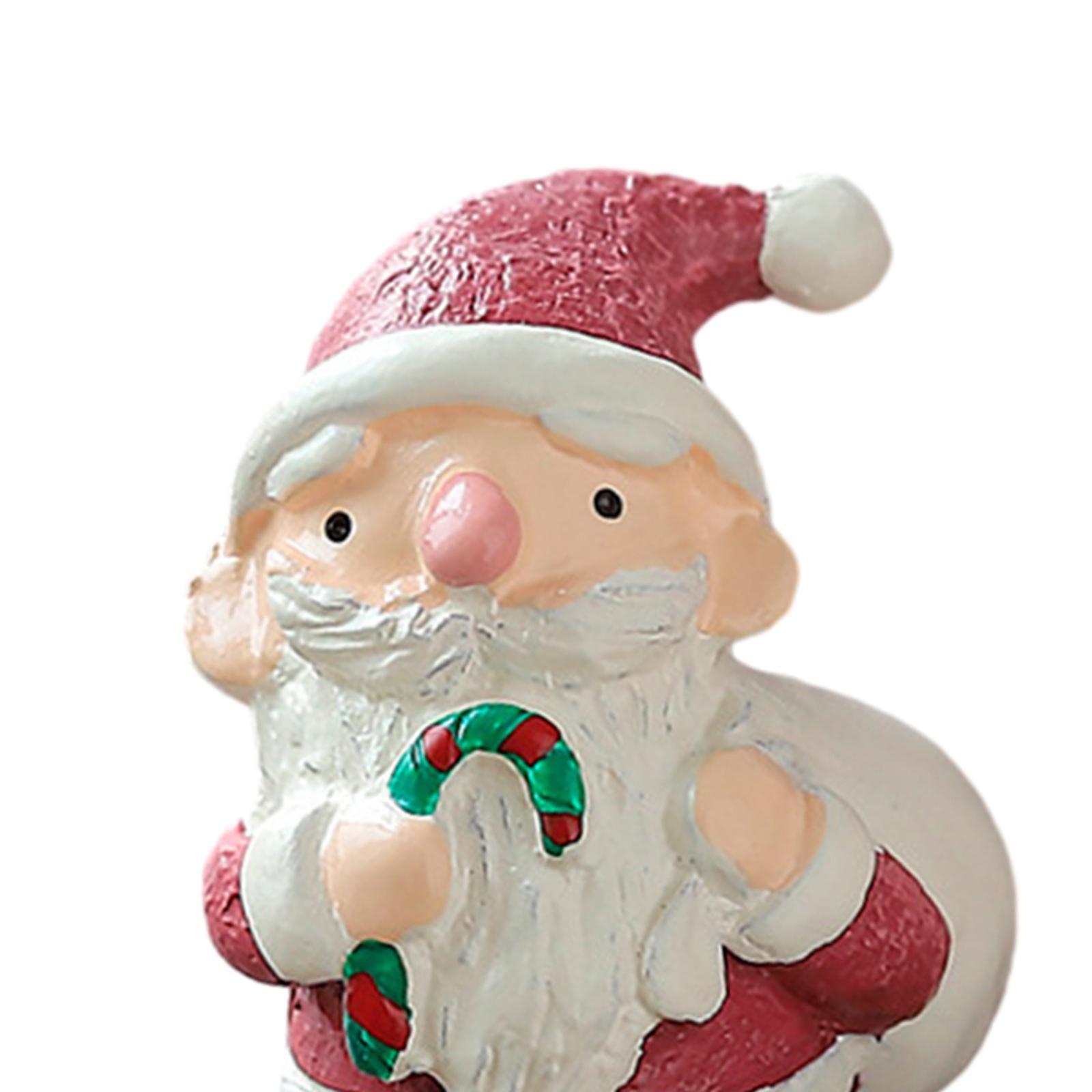 Christmas Figurine Creative Miniature Statue for Tabletop Fairy Garden Decor