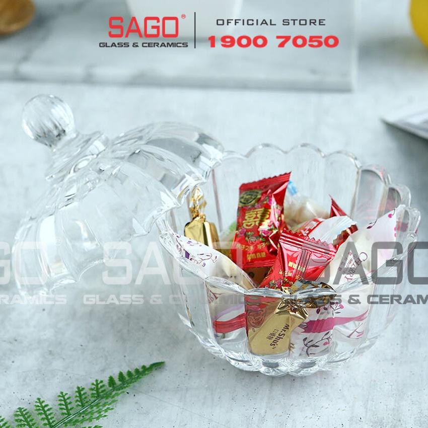 Thố Mứt Thủy Tinh Kim Cương Delisoga Đựng mứt