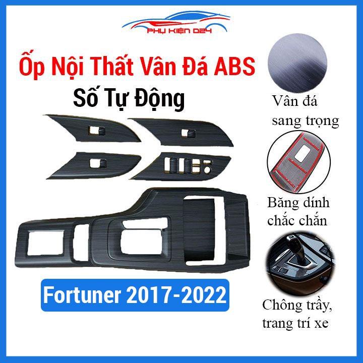 Ốp nội thất cho xe ô tô Fortuner 2017-2018-2019-2020-2021-2022 số tự động nhựa ABS vân đá chống trầy làm đẹp xe