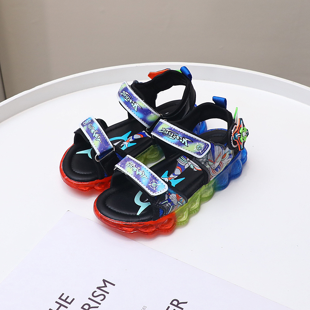 Giày Sandal quai hậu cho bé trai, thể thao siêu nhẹ, chống trơn trượt, có đèn – GSD9080