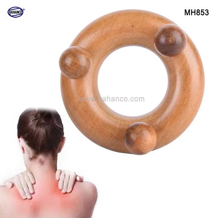 Dụng Cụ day ấn Huyệt Mát xa tròn Gỗ thơm (MH853) massage Đầu, bụng, tay, chân, kiểu thái - Có mùi thơm nhẹ - Chăm sóc sức khỏe