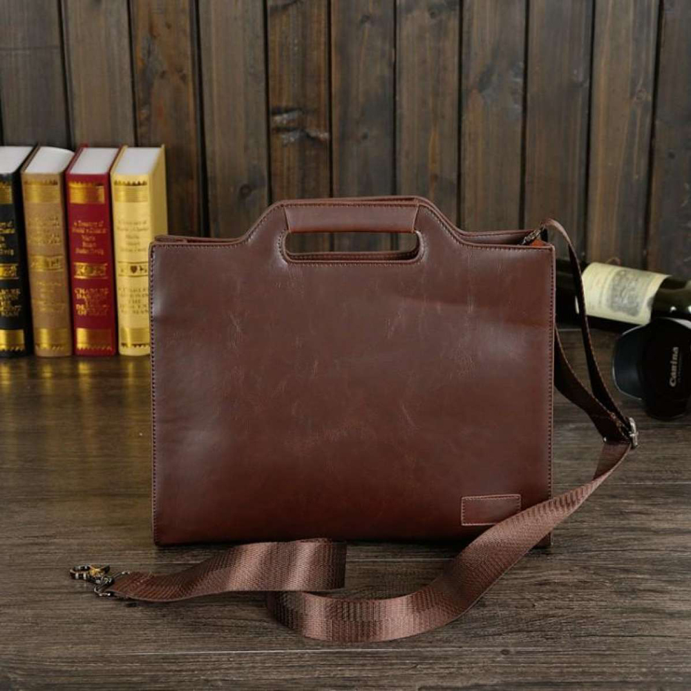 Men's Messenger Bag Crazy Horse Leather File Shoulder Bag