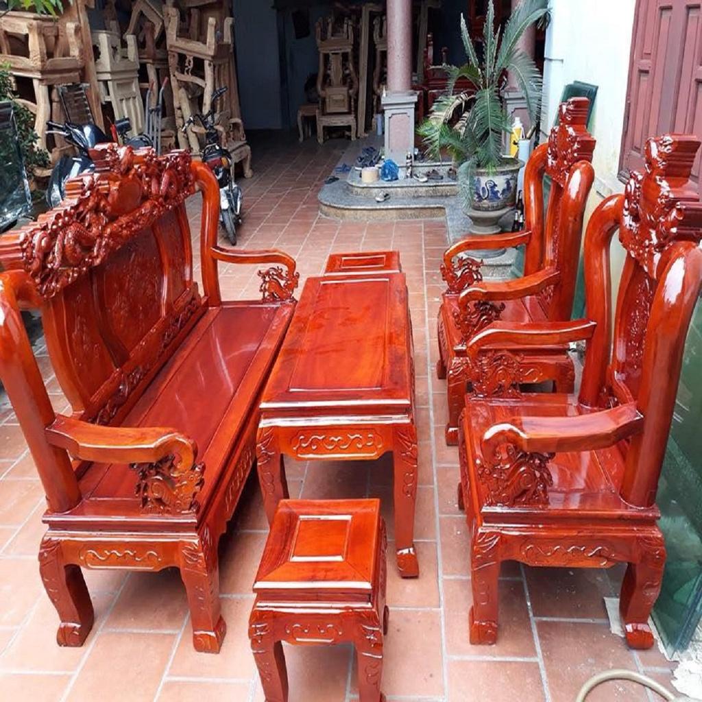Bộ Bàn Ghế Nghê Bảo Đỉnh Gỗ Xà Cừ