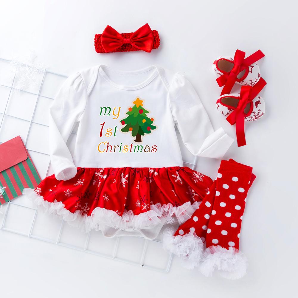 4 Quần Áo Quần Áo Bé Sơ Sinh Giáng Sinh Gái Quần Áo Cho Bé Gái Trang Phục Đầu Tiên Của Tôi Dành Cho Bé Sơ Sinh Bé Gái Một Năm sinh Nhật Bé Gái