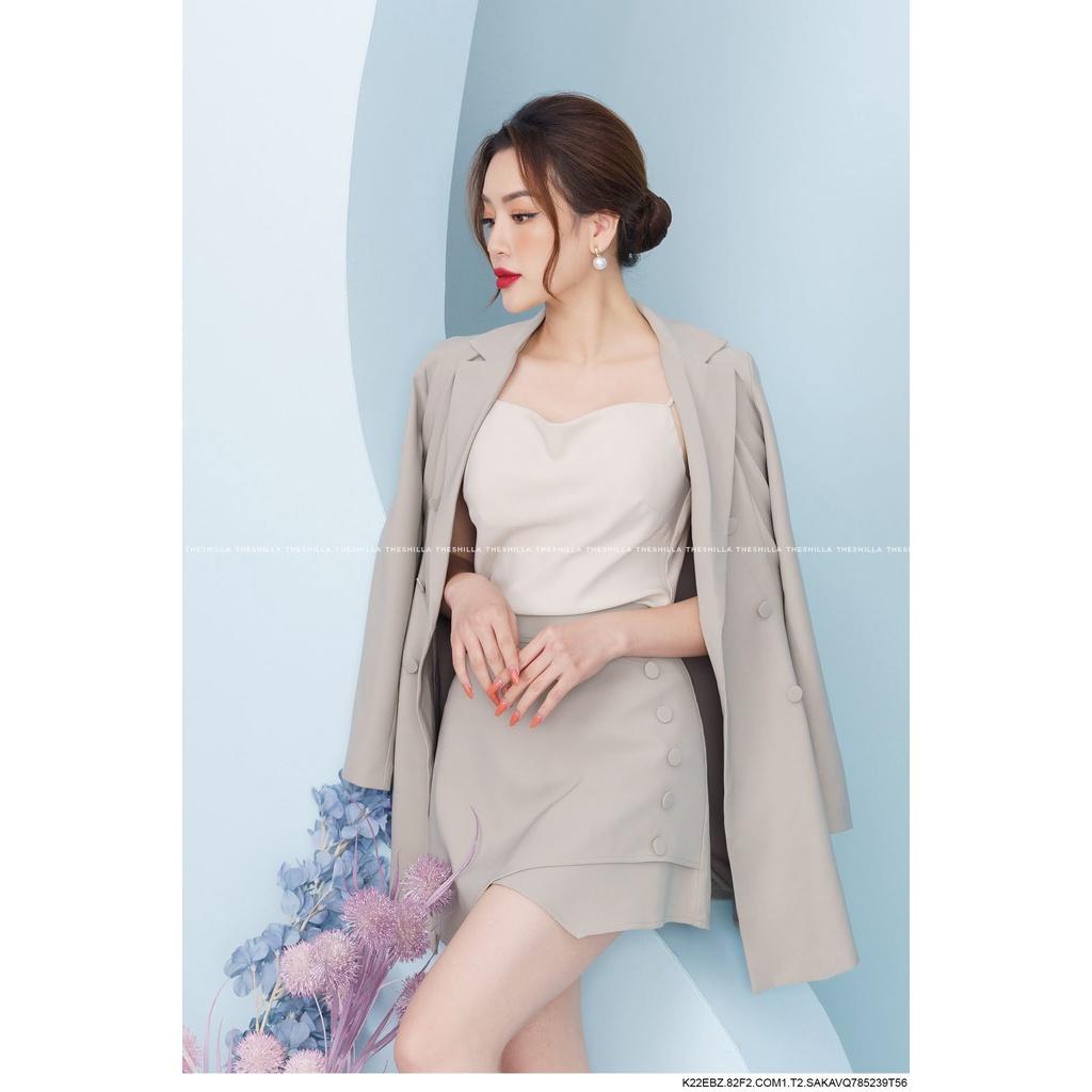 Set vest áo dây chân váy đính nút 3 món cao cấp The Shilla - K22EBZ.82F2