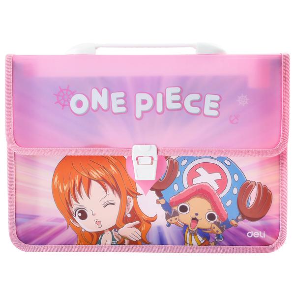 Cặp Tài Liệu Học Sinh A4 2 Ngăn One Piece - Deli EF621 - Màu Hồng