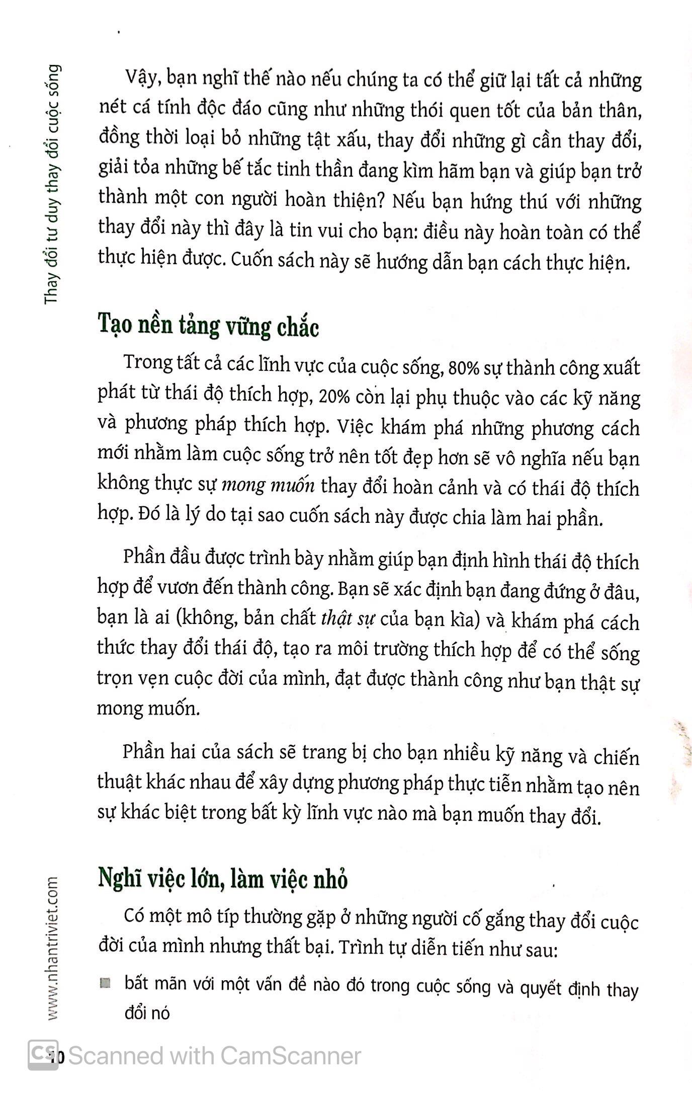 Sách Thay Đổi Tư Duy, Thay Đổi Cuộc Sống (Tái Bản)