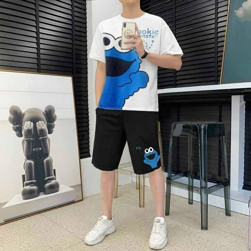Set Bộ Mặc Nhà Nam Nữ Couple In Hoạt Hình HOT RẺ ĐẸP Bộ Đồ Thun Gấu - Quần shrot Đùi Áo Thun Tay Lỡ Unisex Suit